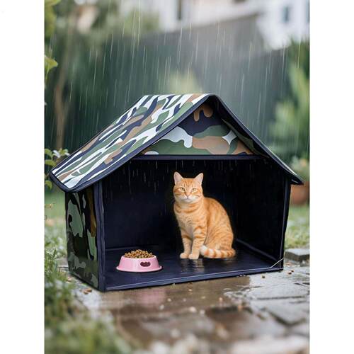 流浪猫户外喂食屋遮雨棚猫窝超大尺寸帐篷窝躲避屋夏季防雨防晒