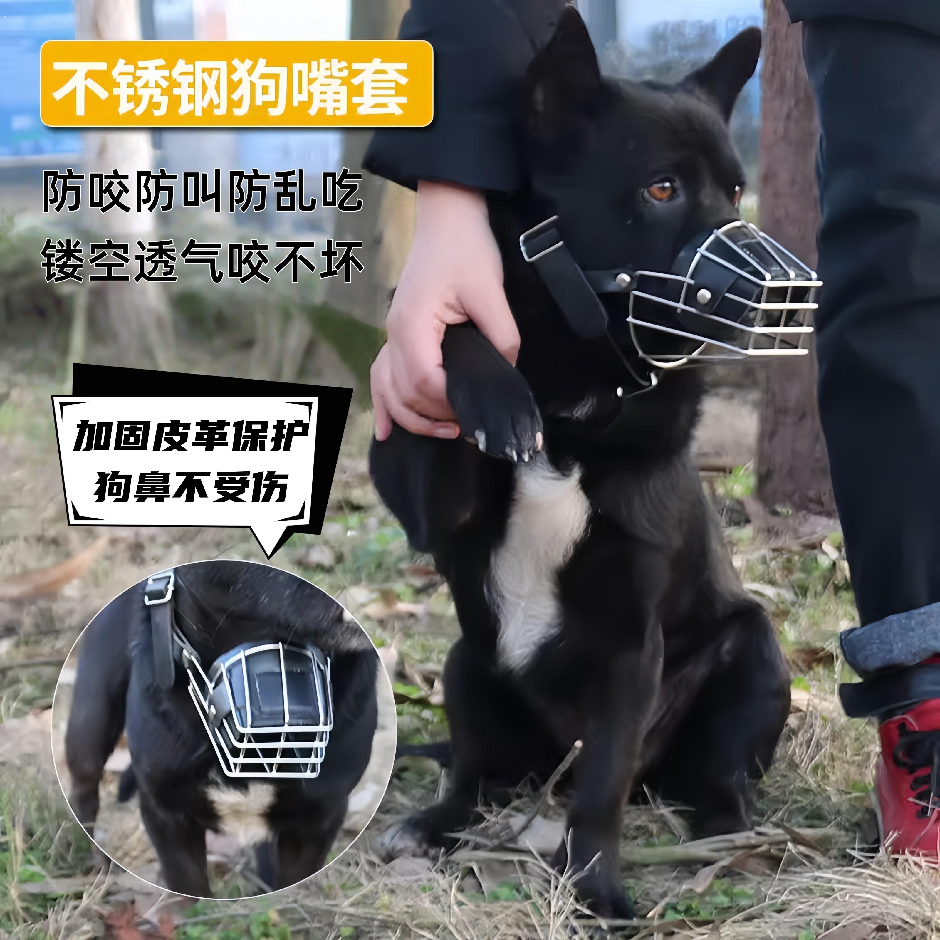 不锈钢狗嘴套不伤狗鼻防咬防叫防乱吃神器大中小型犬专用嘴罩口罩