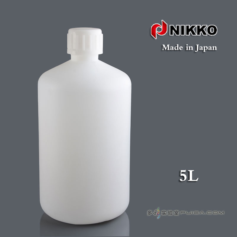 NIKKO日本进口塑料小口瓶 5000ml  HDPE窄口大容量试剂瓶5L液体瓶