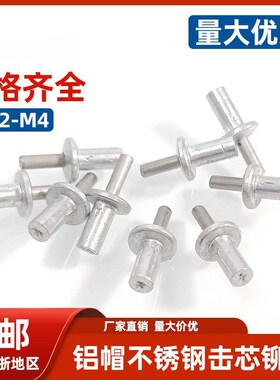 GB/T15855击芯铆钉铝帽不锈钢杆子圆头敲击式铆钉开花膨胀钉M4M3