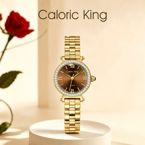 Caloric King小金表女士手表女款百搭防水轻奢小众腕表生日礼物