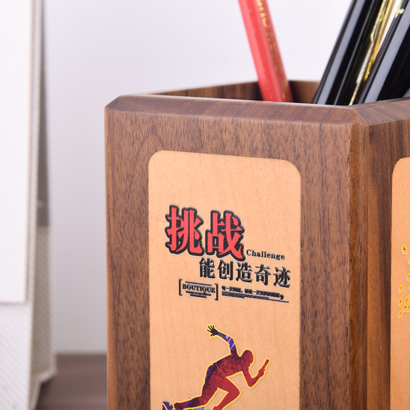 实木创意笔筒女生可爱笔桶多功能学生笔盒办公室桌面收纳盒架摆件