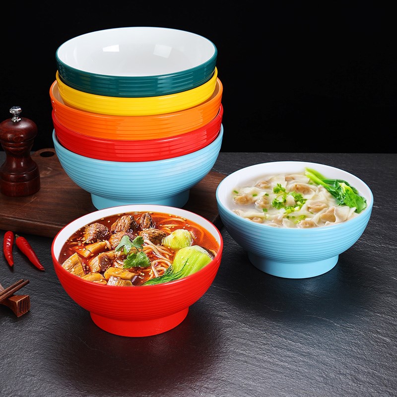 100个装密胺面碗仿瓷麻辣烫碗商用早餐稀饭粥碗商用米线牛肉汤碗