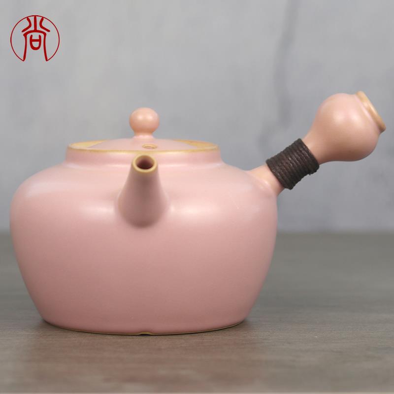 苏打釉围炉煮茶壶侧把壶泡茶壶干烧陶瓷壶大容量办公室明火烧水壶