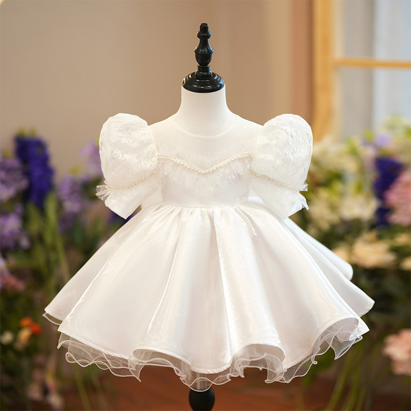 儿童公主裙女童周岁礼服女宝宝生日公主裙高端小女孩一岁花童婚礼