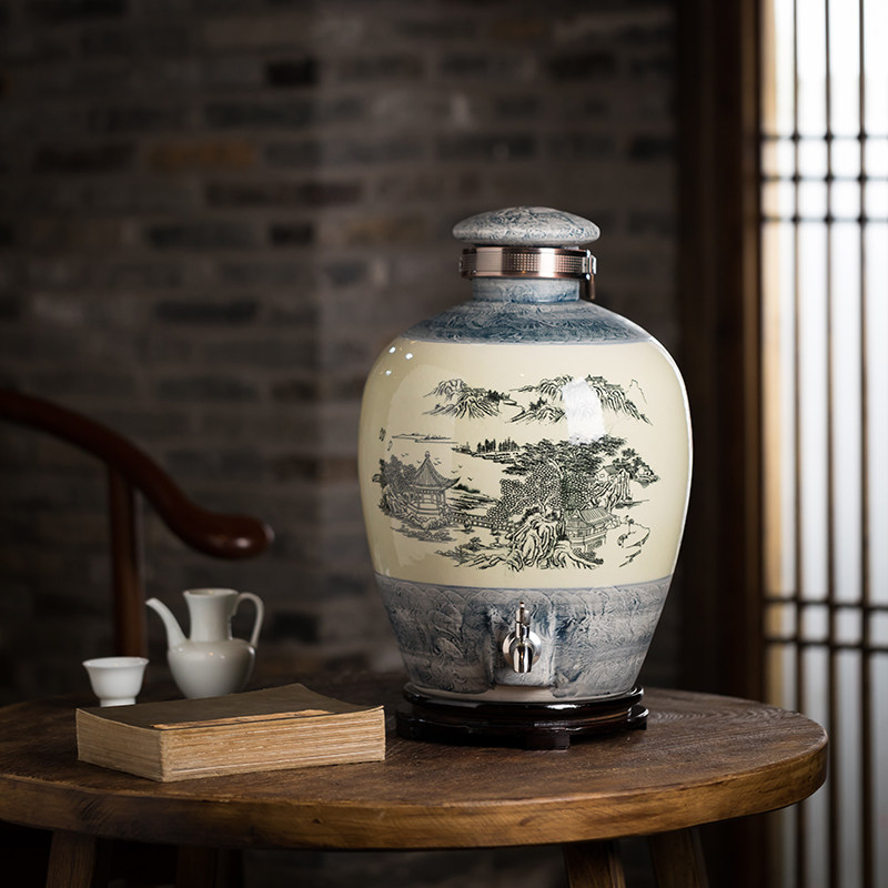 景德镇陶瓷酒坛密封存酒缸50斤20斤酒壶酒罐酒瓶白酒家用泡酒坛子