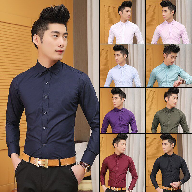 定制LOGO美发师发型师酒吧KTV足浴餐厅服务员工作服男士衬衫衬衣