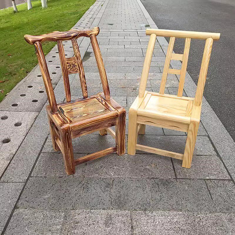 槐木椅实木家用椅老式靠背椅儿童坐椅鞋凳农家乐餐椅复古太师靠椅