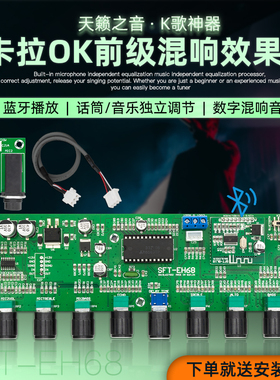 专业卡拉OK混响板带蓝牙前级家用K歌话筒板成品音调话筒独立调节