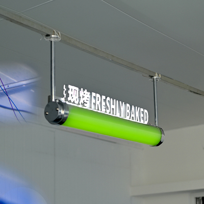 吊挂亚克力圆管灯箱 迷你发光字logo 创意圆筒广告牌定制