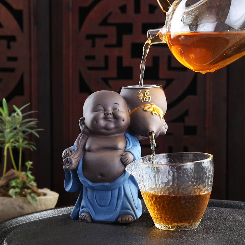 宇轩创意紫砂弥勒佛过滤茶漏茶滤个性茶具配件茶叶过滤网茶盘摆件