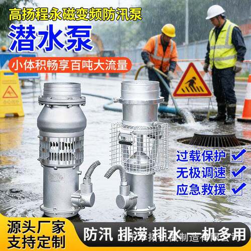 永磁防汛泵应急救援变频轴流泵抗洪排涝轻便型大流量扬程潜水泵