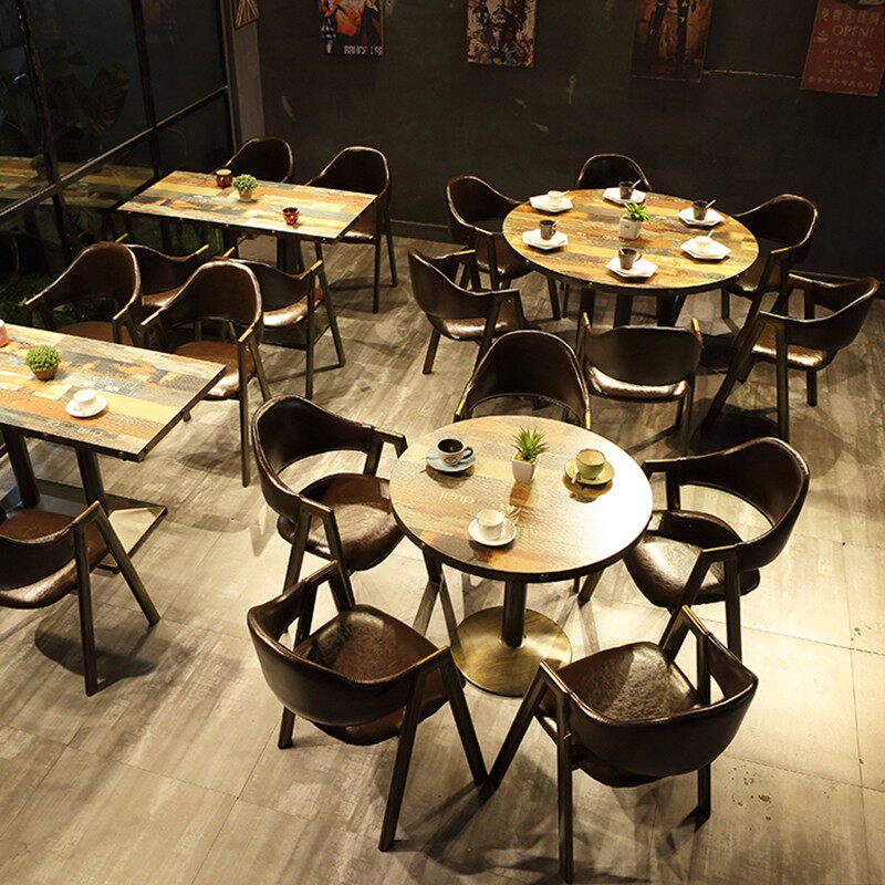 奶茶店桌椅龙虾烧烤饭店主题音乐餐厅餐饮小吃咖啡店酒吧桌椅组合