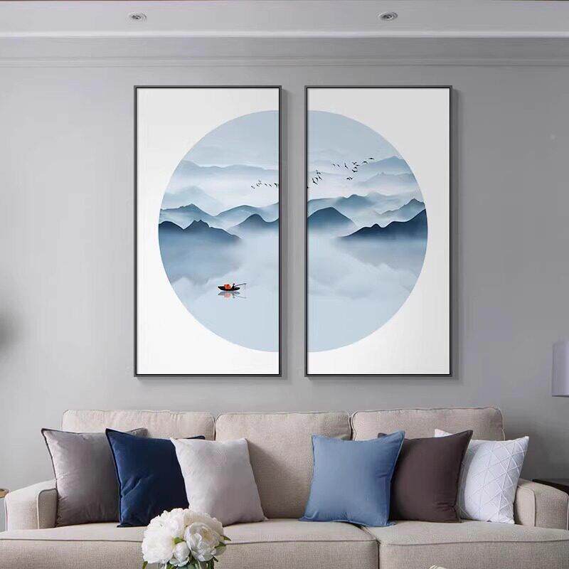 新中式TZ-CS-32装饰画玄关茶挂画禅意客厅沙发背景墙书画房室厅餐