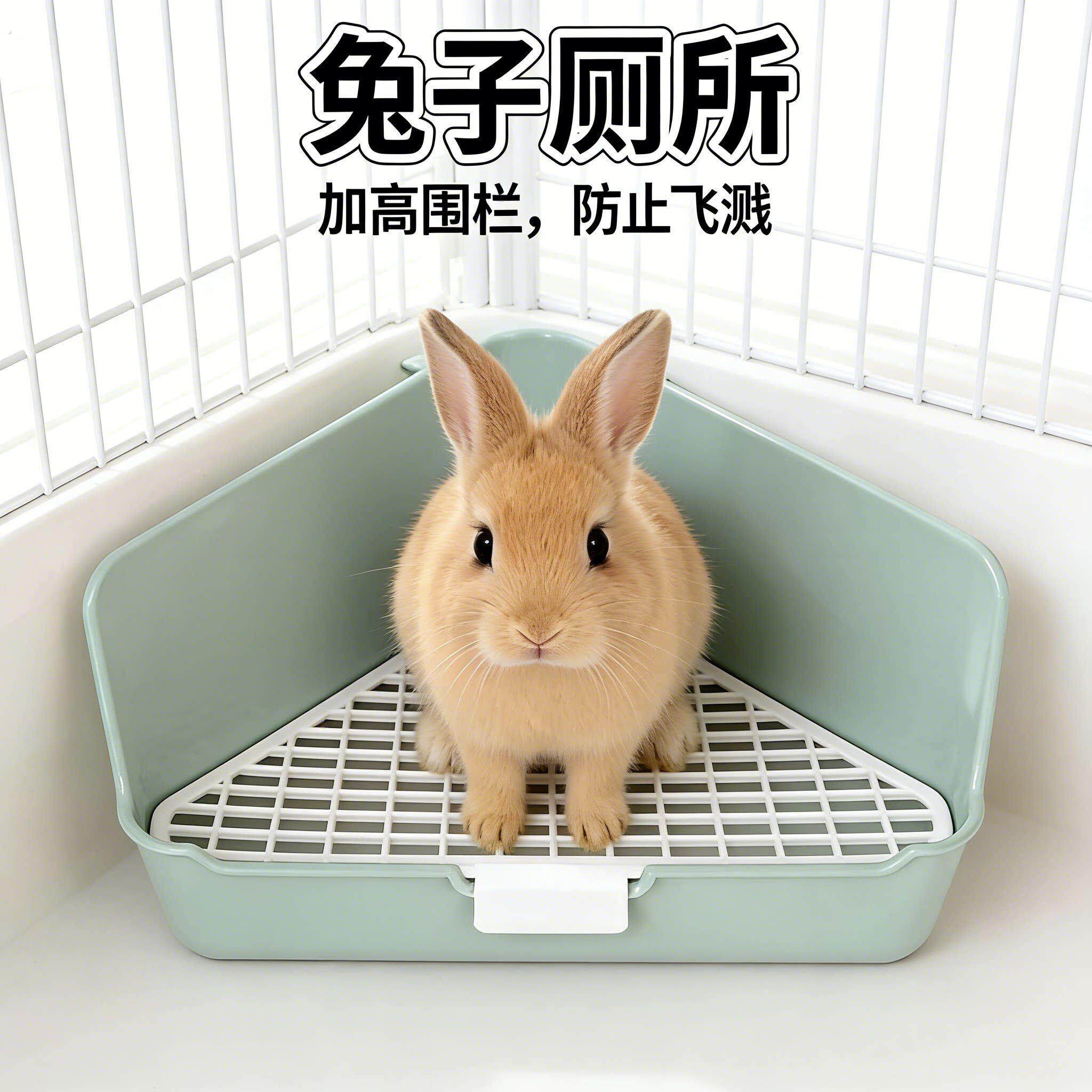 兔子厕所专用小号三角防溅尿设计侏儒兔定点分离尿盆便盆宠物用品