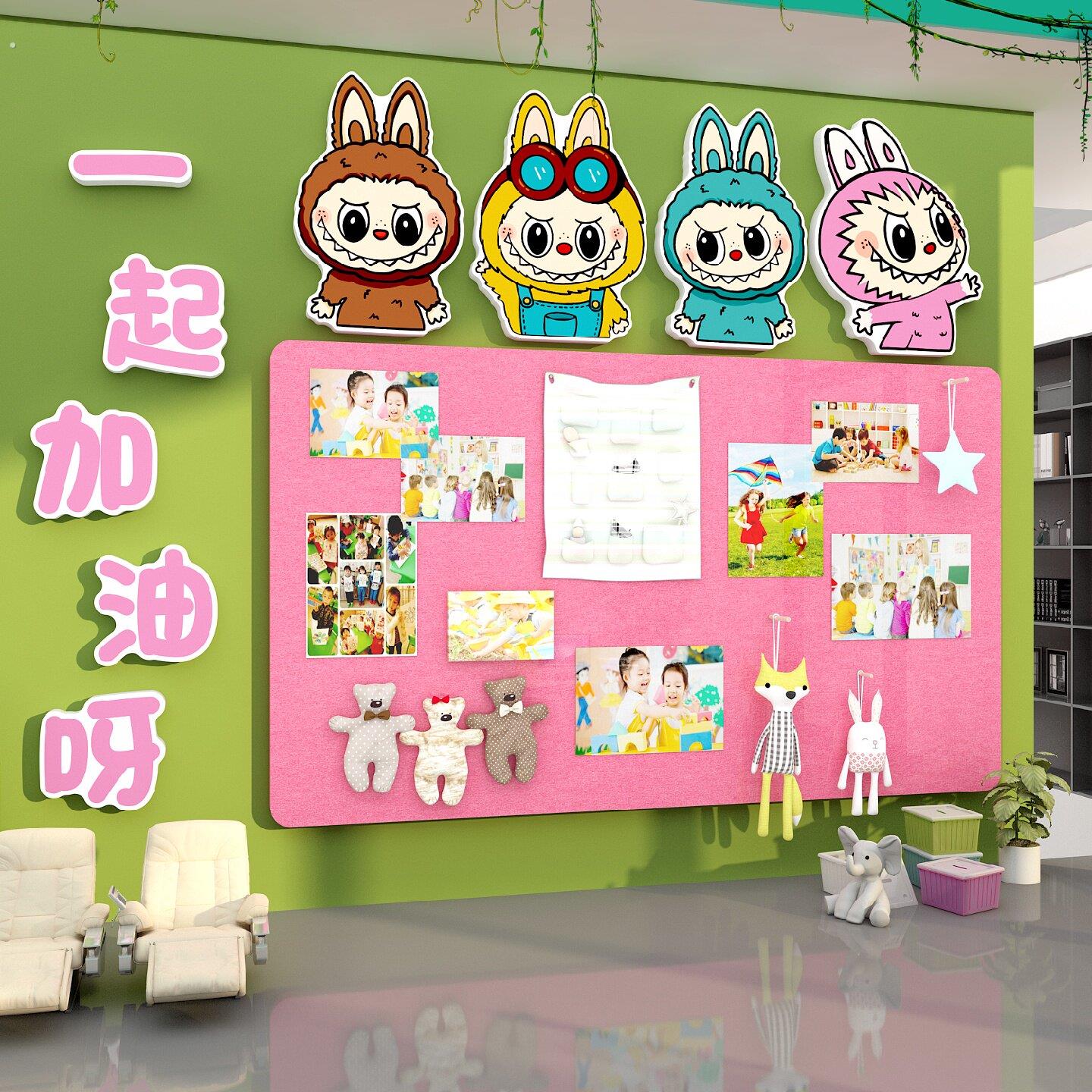 拉布心理咨询室布置毛毡板照片展示灵健康软装饰画文化背景墙面贴