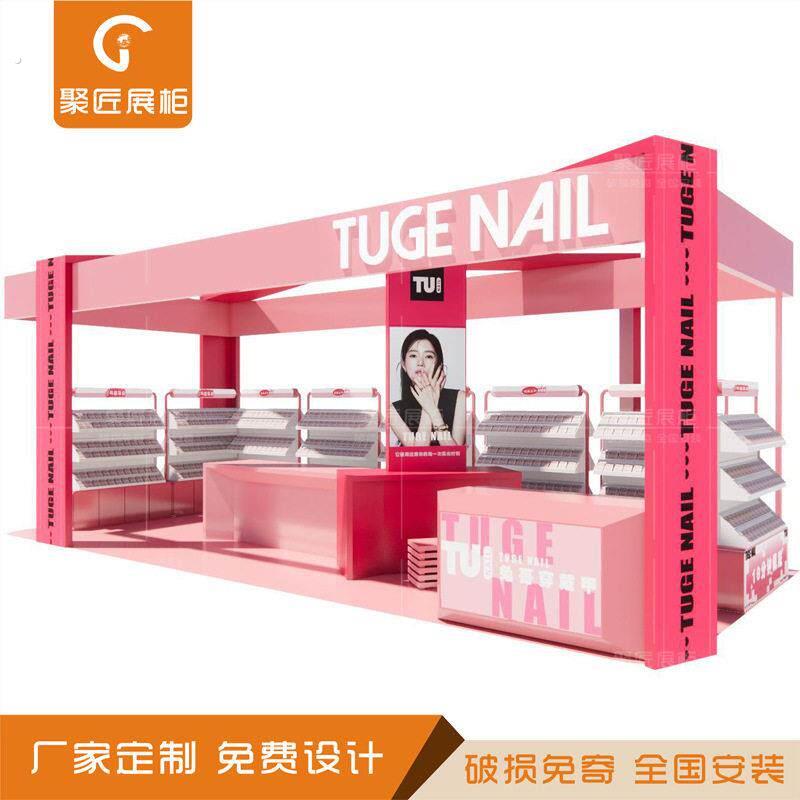 商场多经点位设计制作穿戴美甲展示柜定做中庭展位发光桁架展示架