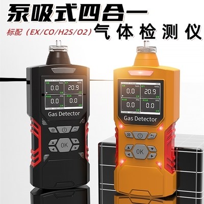 便携泵吸式四合一气体检测仪可燃臭氧氨气有毒有害浓度检漏报警器