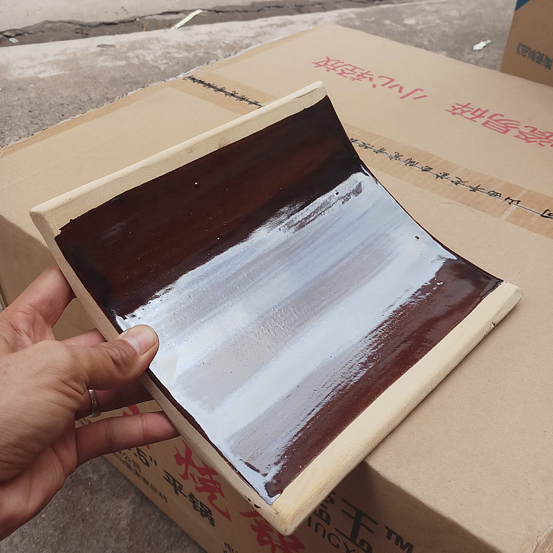 高硬不易粘耐热型烤片烤肉盘陶土烧烤盘瓦片烧烤