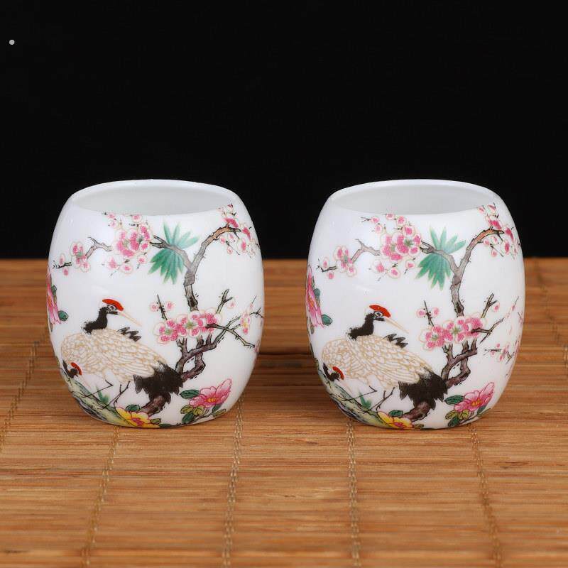 陶瓷鸟食罐鸟笼配件用品鸟食杯画眉百灵陶瓷水杯碗腰鼓食碗盒蜡嘴