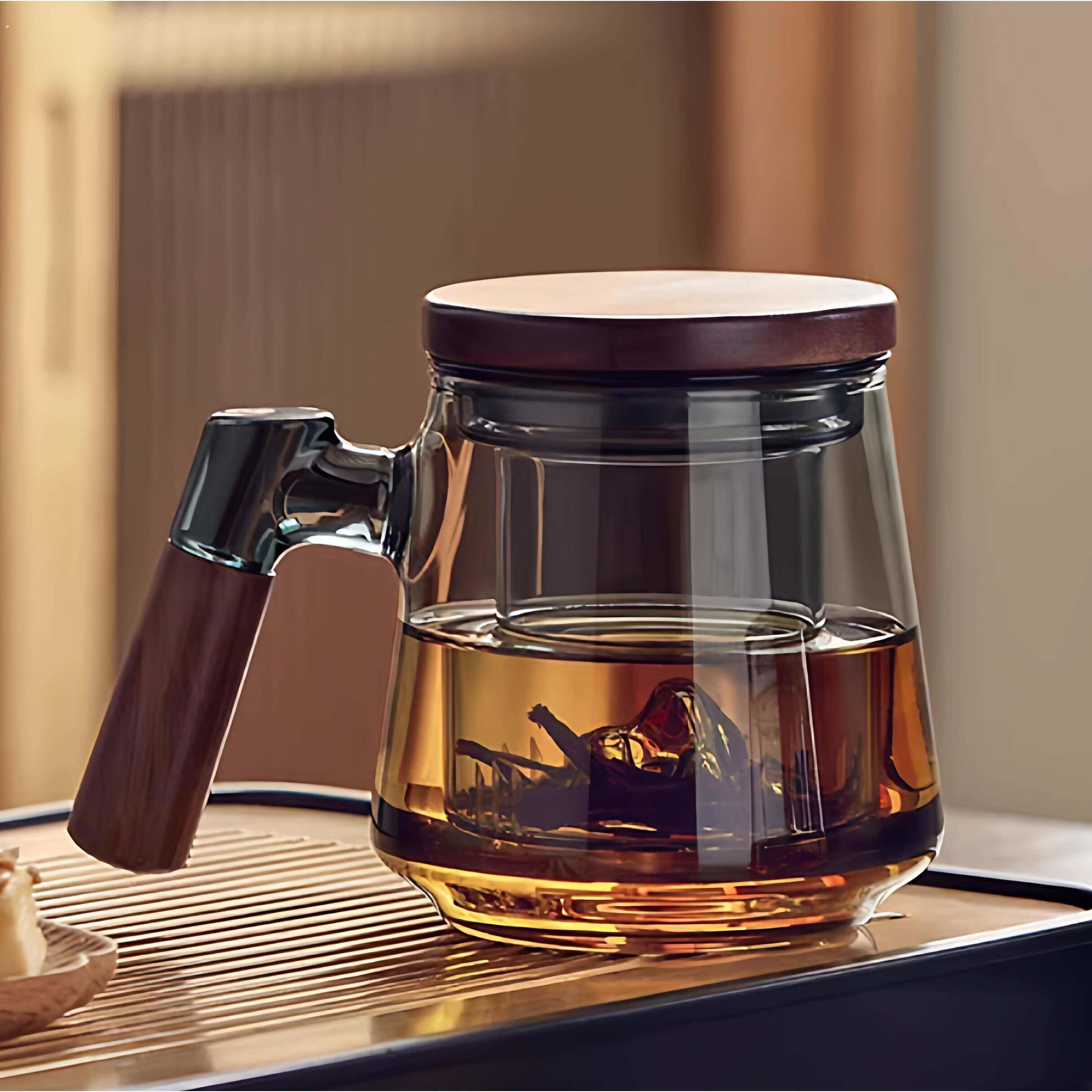 玻璃泡茶杯带过滤茶水分离杯子男士个人专用喝茶道水杯办公绿茶杯