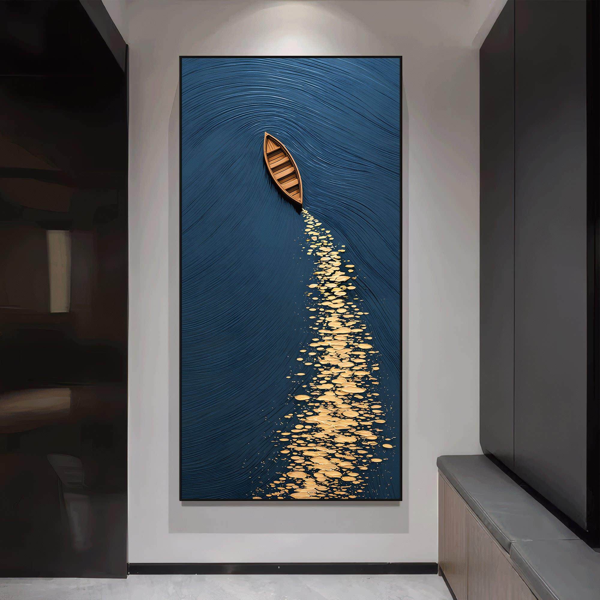 亿笔画《户金波引航》现代简过约风景入玄关装饰画一风263062走廊