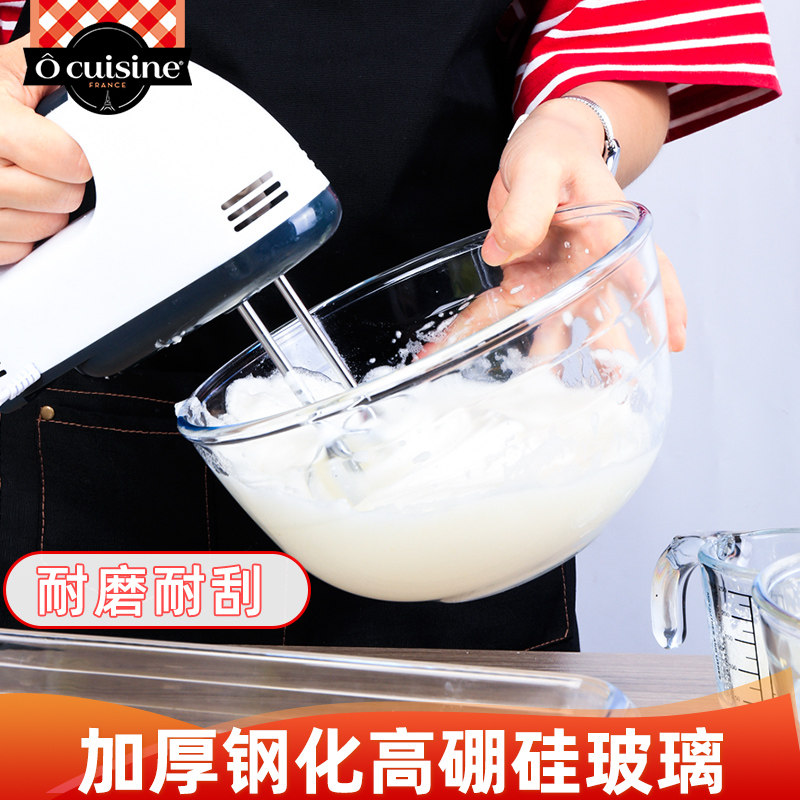 厨房带盖发面盆家用大号玻璃和面盆钢化玻璃打蛋盆耐热揉面烘焙盆