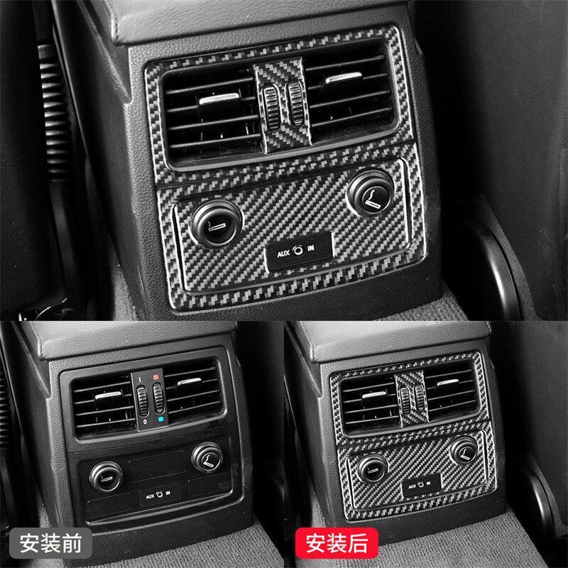 适用于宝马5系e60改装件内饰碳纤维后排空调风口点烟器装饰贴