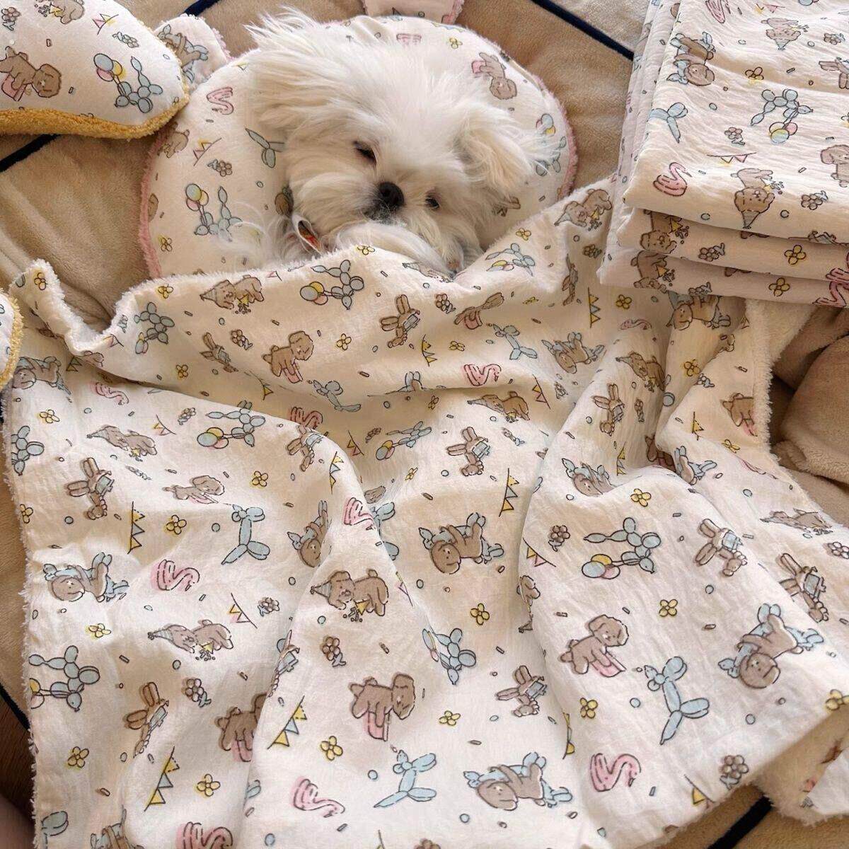 宠物毛毯小被子猫咪狗狗毯子枕头中小型犬毯子空调被通用狗窝垫子