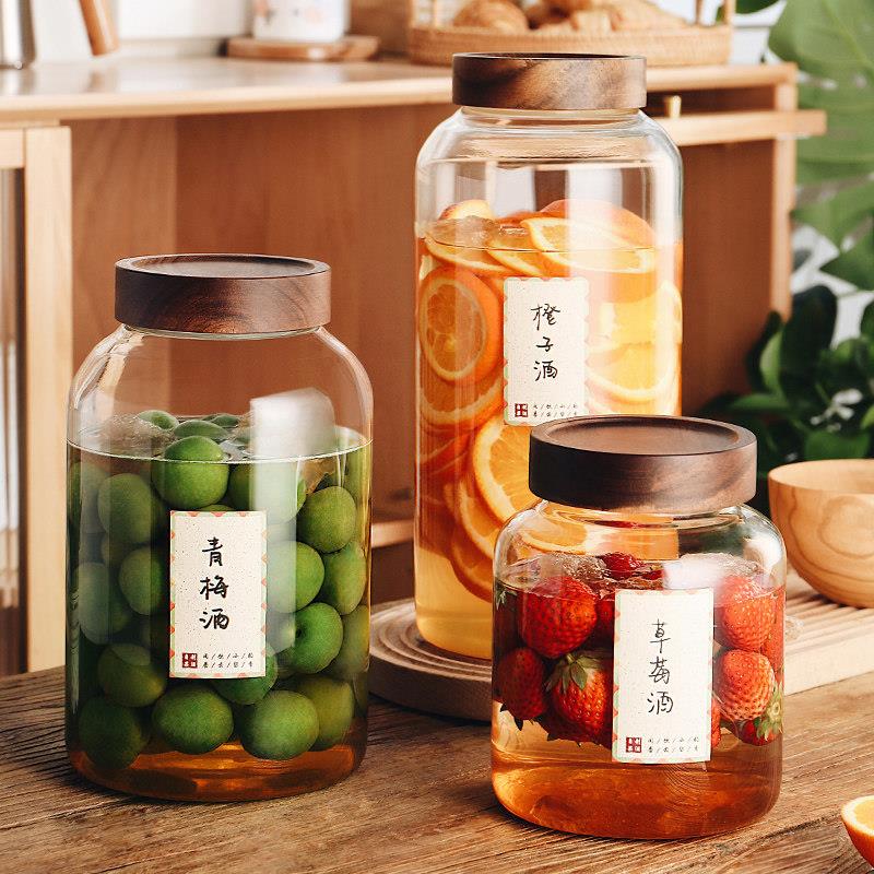 大号青梅泡酒玻璃瓶广口密封罐菠萝酒瓶自酿酒罐果酒发酵酒桶酒坛
