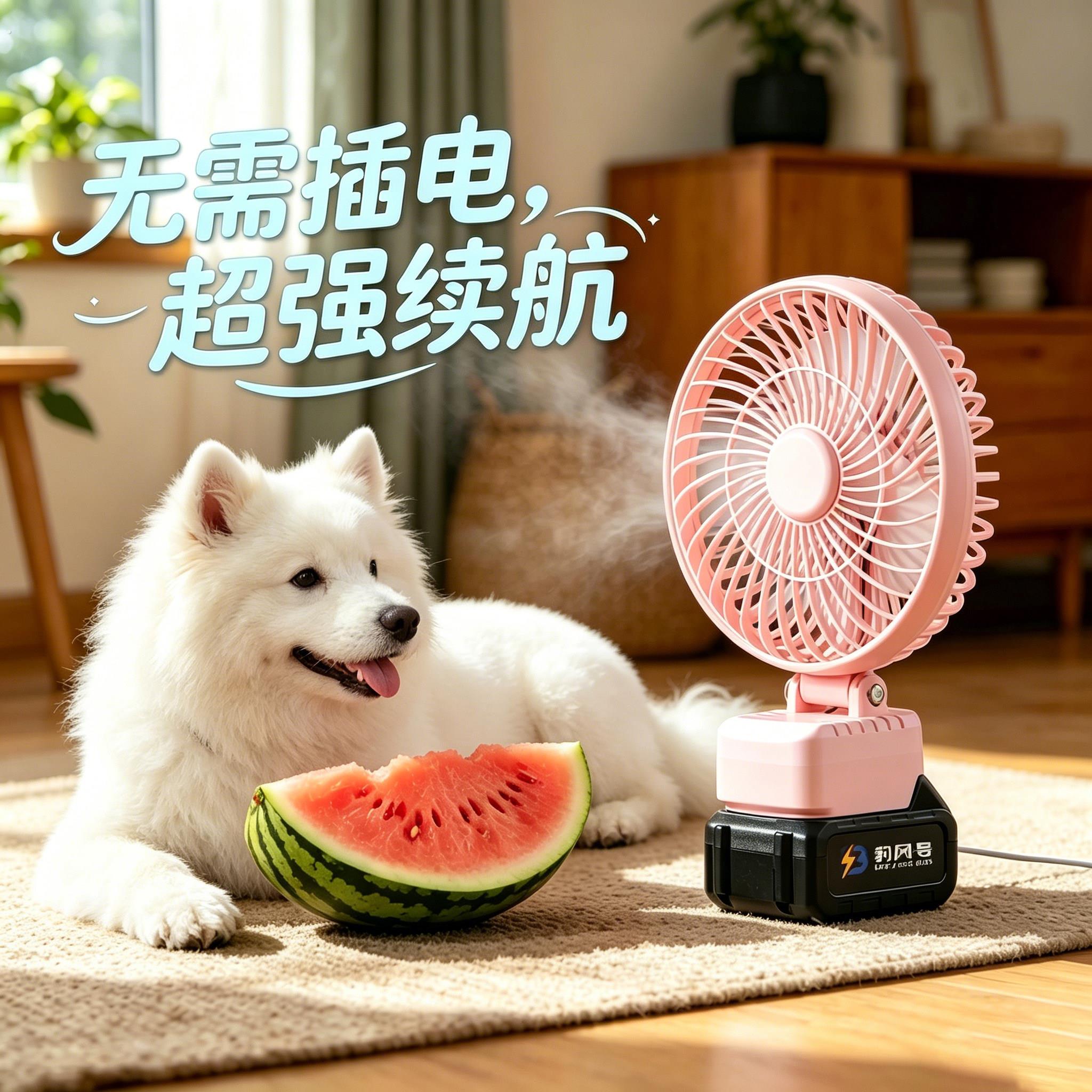 萨摩耶专用狗狗电风扇宠物风扇狗用夏天降温神器夏季空调扇小空调