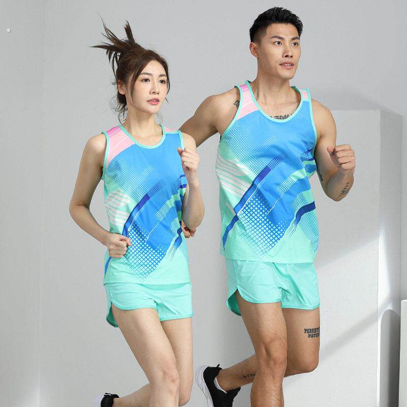 马拉松跑步套装田径服男女夏季体育生背心体考运动比赛专业训练服