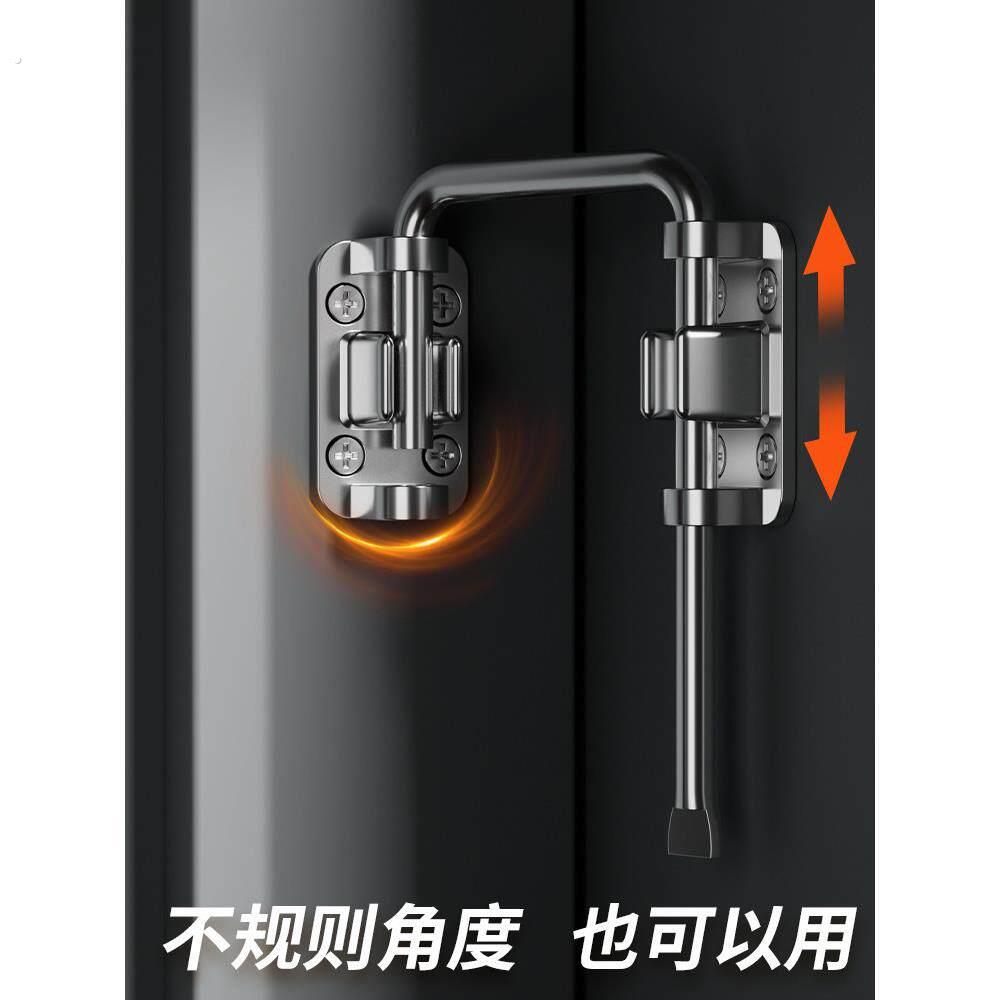德国插销门拴门锁卡扣免打孔固定搭扣不锈钢移门门闩90度直角厕所