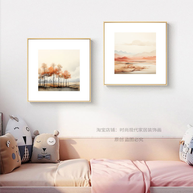 唯美装饰画小众艺术挂画卧室床头餐厅墙壁画奶油风饭厅客厅风景画