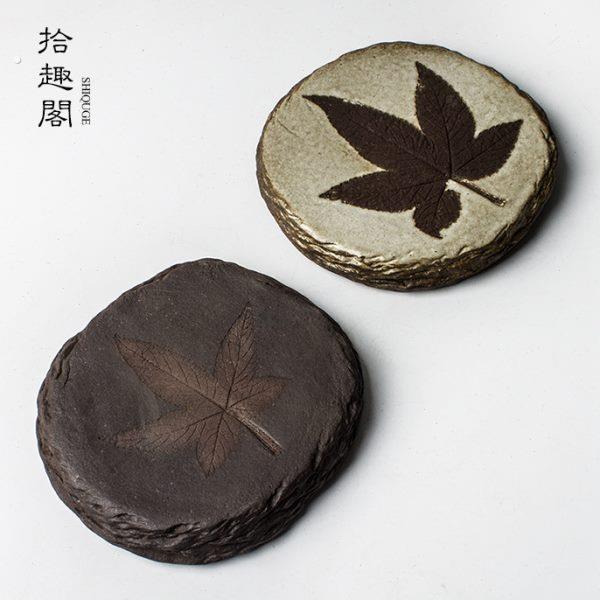陶瓷壶承日式手工壶粗陶茶壶垫托杯托泡茶器垫功夫茶具杯托隔热垫