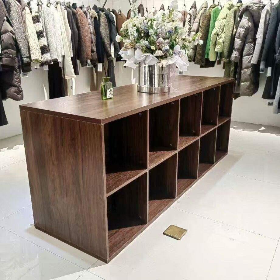 服装店双面格中岛桌展示柜台女装童装店中间摆放陈列流水台展示桌