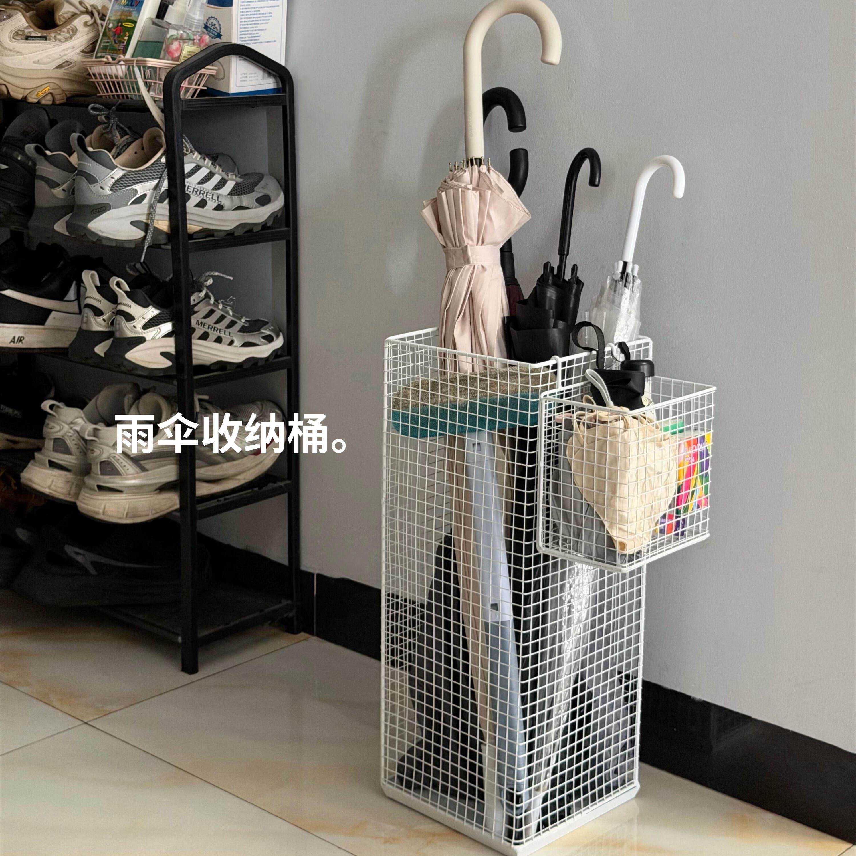 雨伞收纳桶收纳架入户玄关家用长短伞折叠自动伞置物架沥水挂伞架