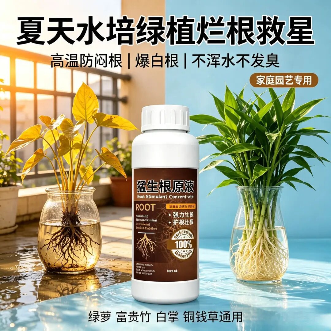 夏天高温绿植烂根急救猛生根原液防闷根家庭园艺水培盆栽根养护液
