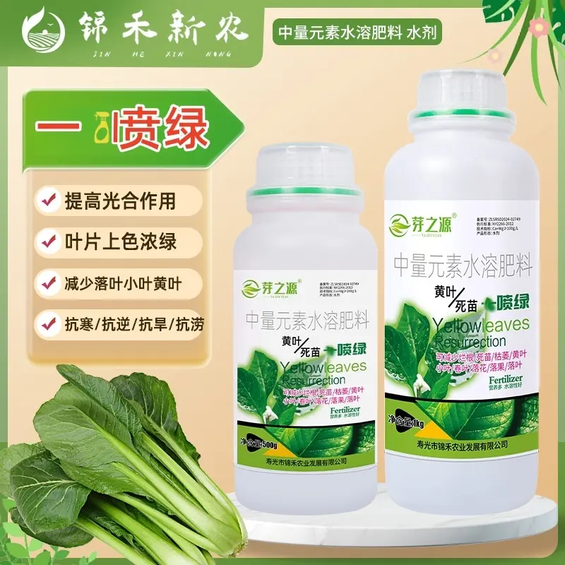芽之源黄叶一喷绿黄叶变绿叶绿素花卉蔬菜果树中量元素水溶叶面肥