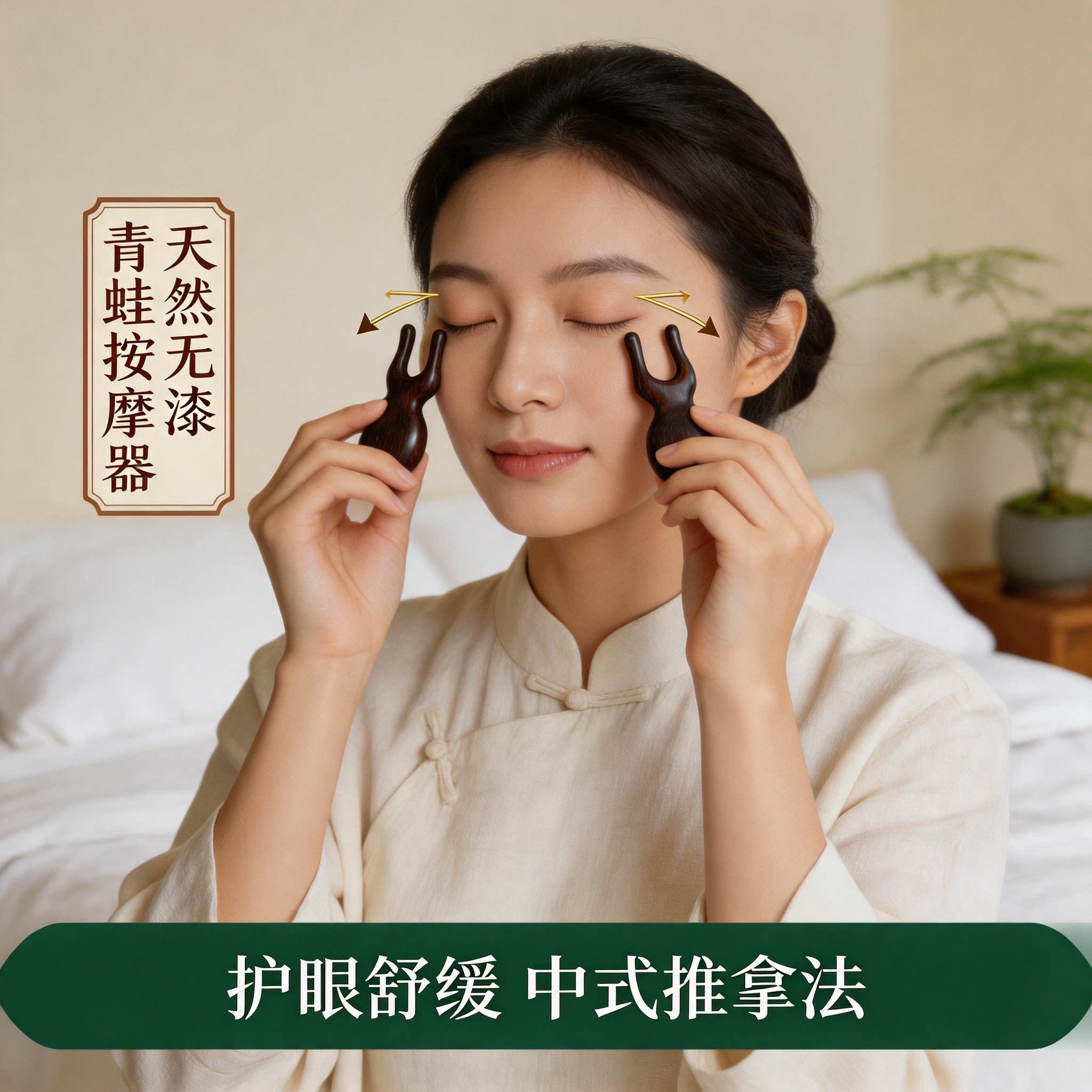 中医眼周按摩工具小青蛙按摩梳
