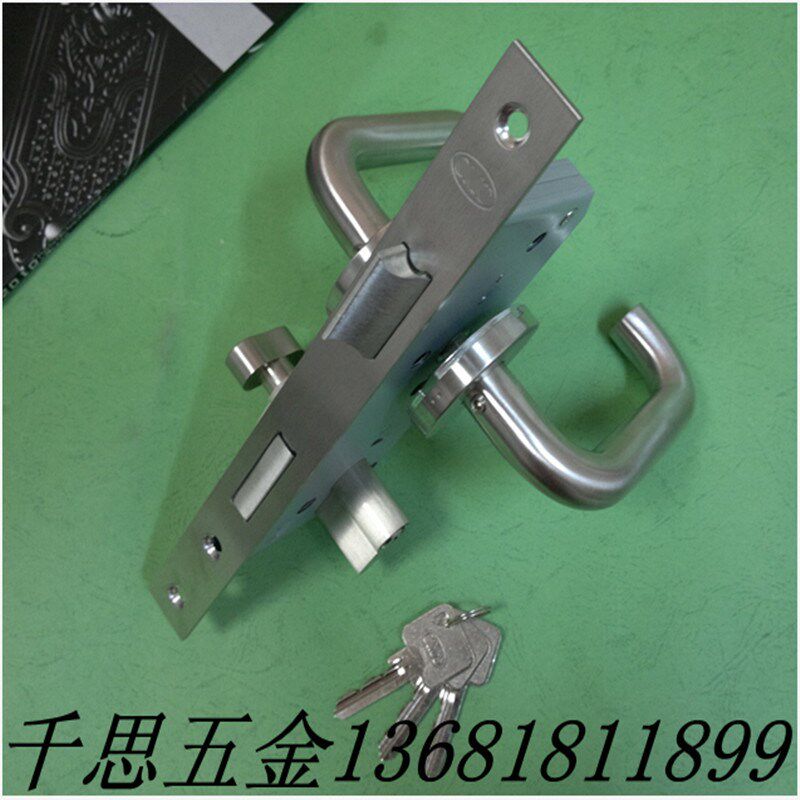 全套防火门锁304不锈钢防火锁6072分体锁5572锁体把手锁芯通用型