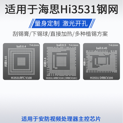 适用于海思Hi3531 DRBCV200 ARBCV100 RFC V100芯片BGA植锡网钢网