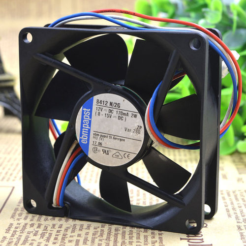 ebm 8025 TYP 8412 N/2G 8CM 12V 2W 静音 变频器风扇机箱风扇3线