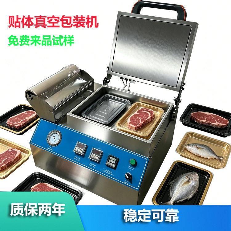 食品真空贴体包装机商用牛排三文鱼海鲜虾猪肉保鲜打包封口覆膜机