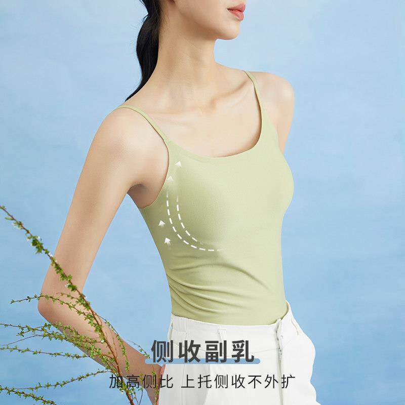 吊内衣女带胸文垫BX23555-一体免穿胸内搭打底外穿抹胸薄夏季款美