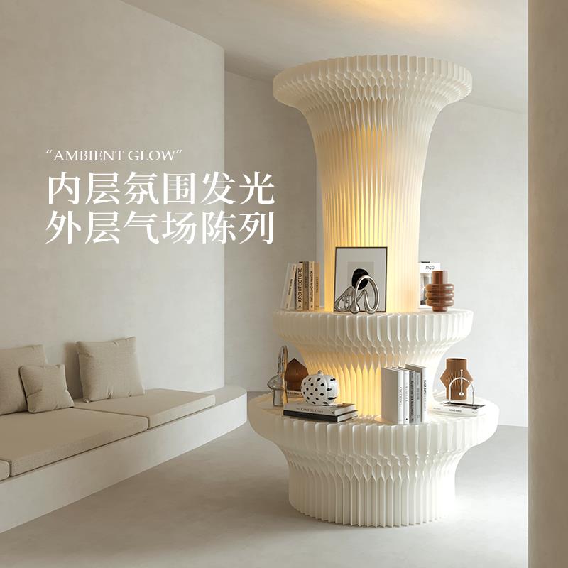 十八纸中流灯柱展架商用可折叠展示台货架化妆品商品置物架分体柱