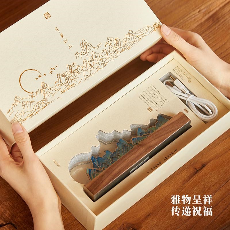 中国美术学院文创千里江山小夜灯中式桌面摆件国风氛围灯老师礼物