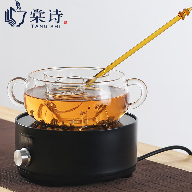 棠诗高硼硅玻璃煮茶碗老茶黑茶煮茶器泡茶碗茶道电陶炉分茶器茶勺