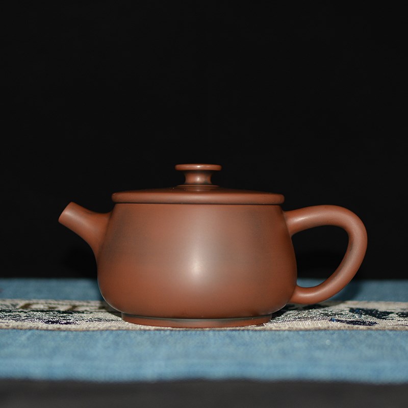 坭兴陶茶壶大口汉瓦壶纯手工家用泡茶小容量中式工功茶古铜色单壶