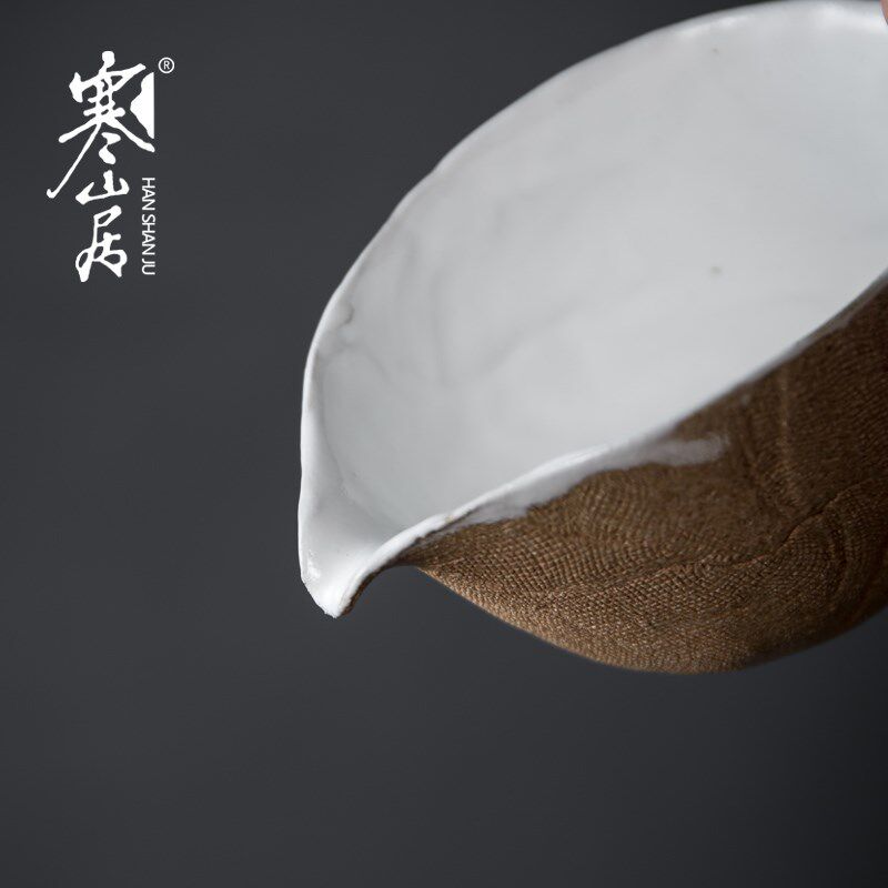 寒山居织布烧公道杯手工岩陶倒茶杯柴烧防烫分茶器茶虑杯茶具公杯